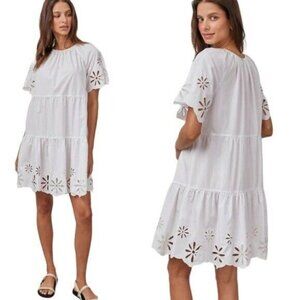 NWT Rails Arielle Dress White Eyelet Organic Cotton Blend Small